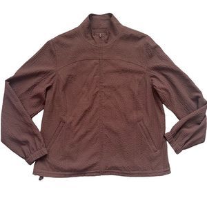 ORVIS Brown Zip Up Windbreaker‎ Women's Vented Light Jacket Size Petite L…
